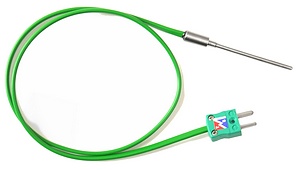 Type K MI Thermocouple, 3mm dia, 50mm long, 0.6m lead with mini plug